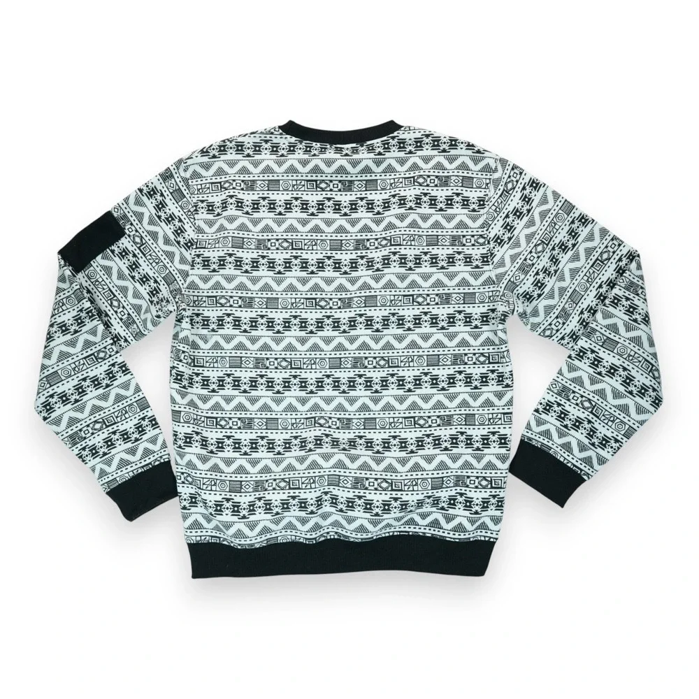 Southpole Sweater Women's XXL White Black Tribal Print Raglan Sleeve Pullover‎
